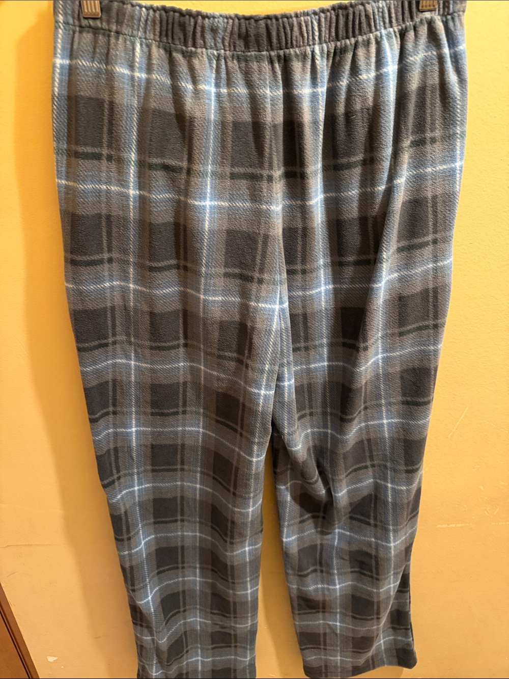 SKIMS Men's Gray Plaid Joggers with Light Blue Windowpane